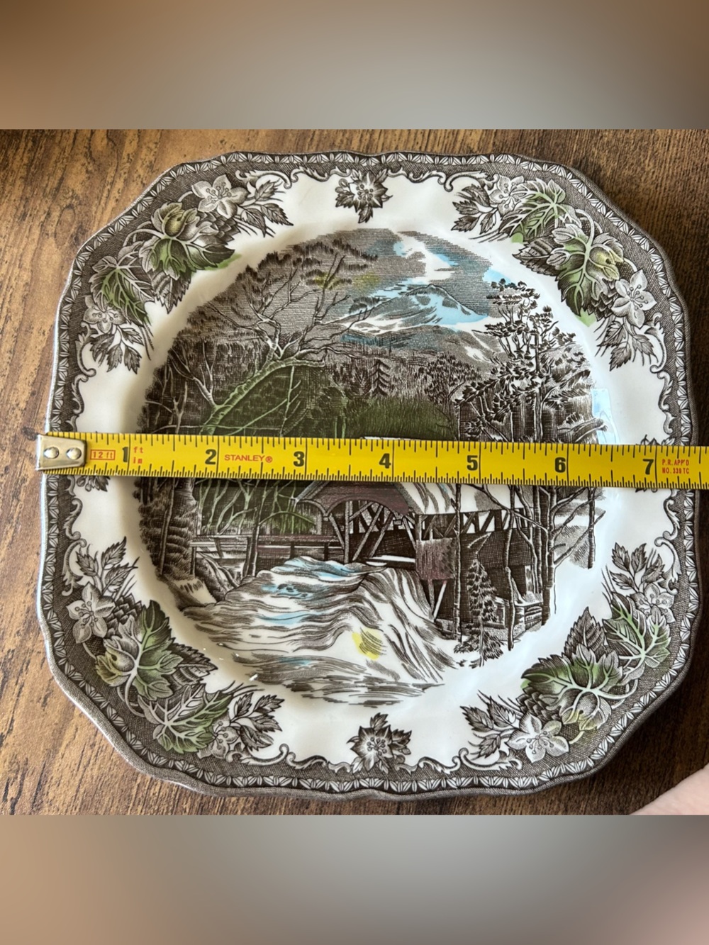 1  Vintage Johnson Brothers Square Dinner Plate